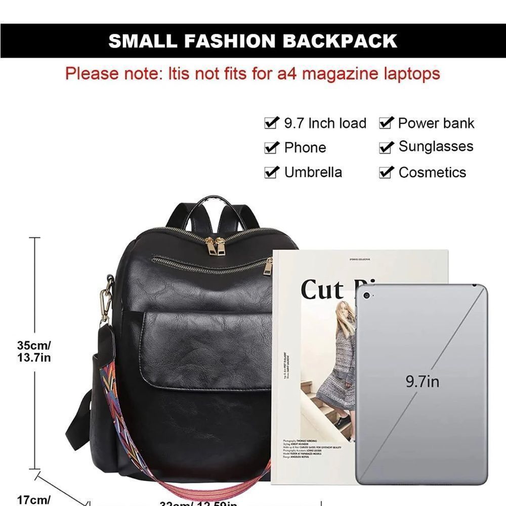 ❌❌SOLD❌❌Black Vegan Leather Backpack - Picture 14 of 14